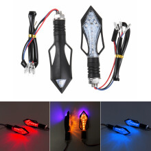 Neue 2 Stück Motorrad Blinkerlichter ABS-Kunststoffmaterial Rot Gelb Blau