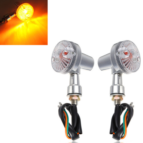 Universal Front Rear Motorcycle Turn Signals Indicators Amber Lights ...