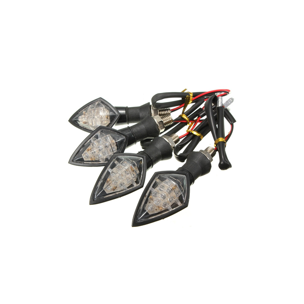 4Pcs Universal Motorcycle 10Leds Turn Signal Blinker Indicator Amber/Light 762179035367