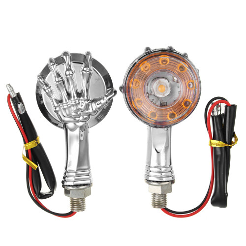 Neue Paar Chrome Skull Skeleton LED Blinkeranzeige für Davidson 2