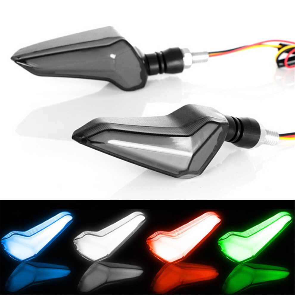 Pair 12V Motorcycle Scooter Led Modified Turn Signal S Daytime Ox Horn Indicators Light 762179037453