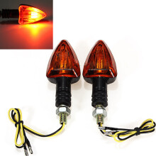 Neue 2x Motorrad Blinker Indikatoren Stab Blinkerlampe Amber 12 V