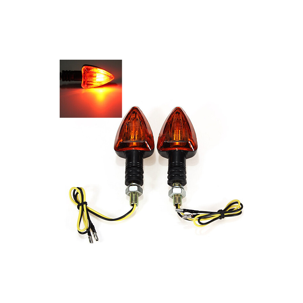 2X Motorcycle Turn Lights Indicators Stalk Blinker Bulb 12V Amber 762179038535