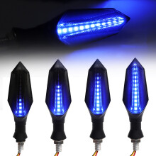 Neue 2er-Pack Rauchige Motorrad Blaue LED Blinker Lampen Sequenzielles Fließendes Indikatorlicht