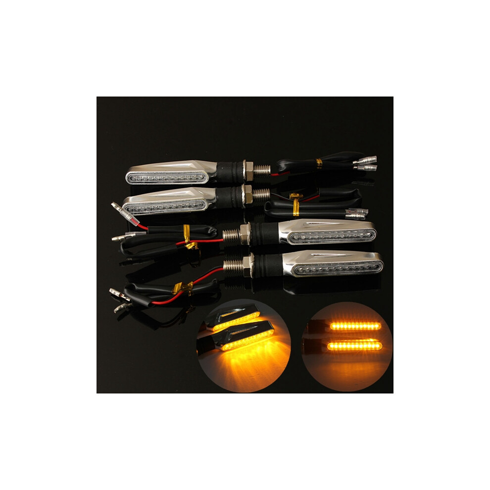 4Pcs Motorcycle Led Turn Signal Indicator Amber/Light 762179041092