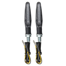 Neue 4er-Pack Motorrad LED Blinker Indikatoren Amber Licht Carbon Gehäuse