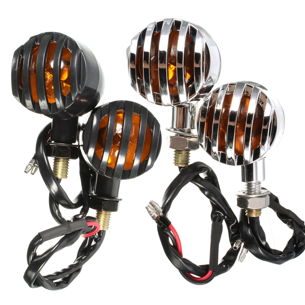2Pcs 12V Motorcycle Turn Signal Indicator Lights Lamp For Harley Amber 762179051640