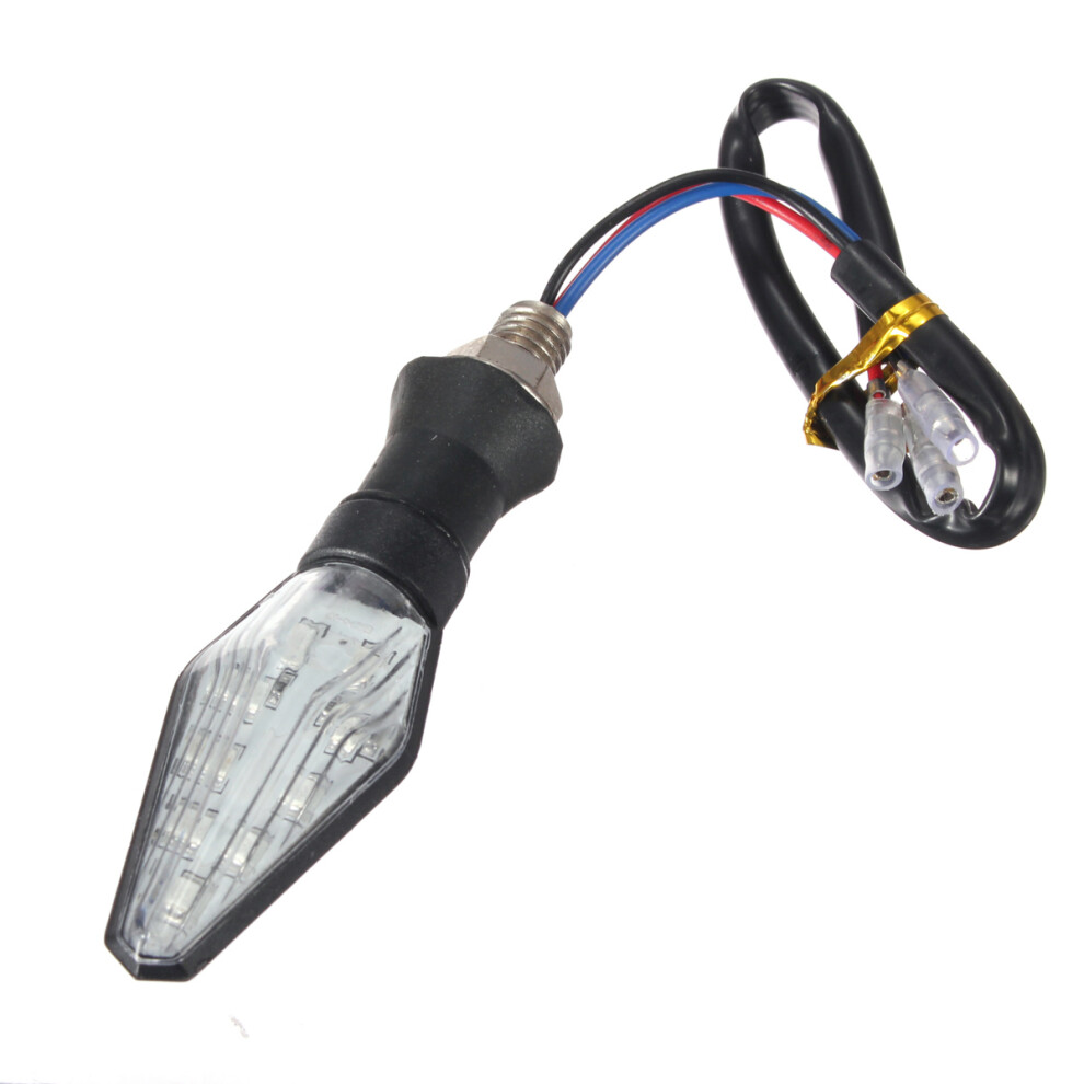 4Pcs Motorcycle & 12Leds Turn Signal Indicator Lamp With Flasher Relay Amber/Blue/Light 762179051244