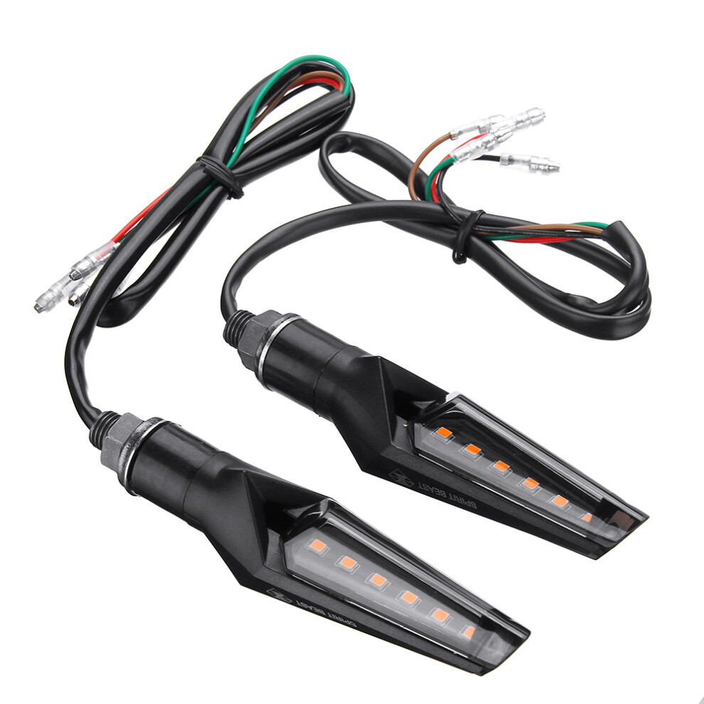 2Pcs Led Flashing Turn S Steering Head Motorcycle 12Led Indicator Blinker Lamp Light 762179053545