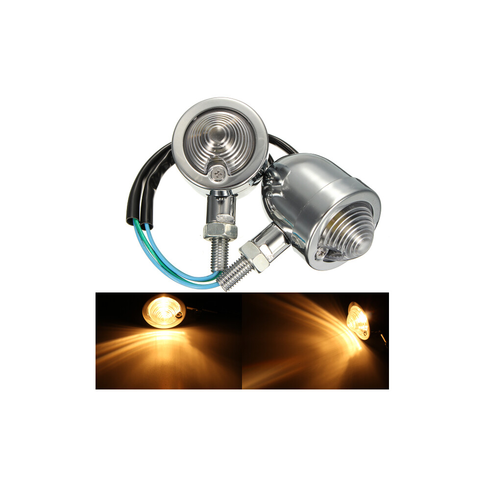 12V Motorcycle Bullet Turn Signal Indicator Lights Universal Amber 762179056133