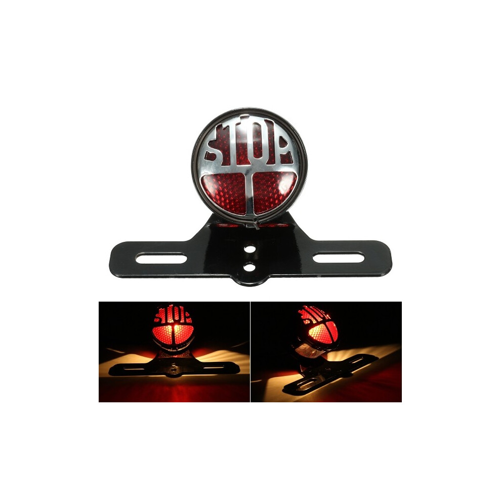New Motorcycle Rear Tail Brake Stop License Plate Bracket Universal Light 762179063186