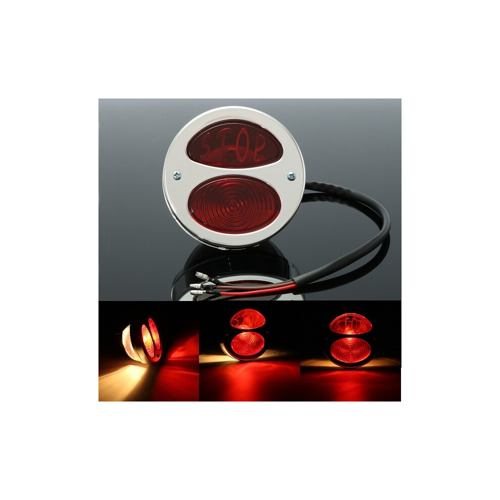 New Rear Tail Brake Stop License Plate For Harley Cruiser Cafe Racer Bobber Red/Light 762179062707