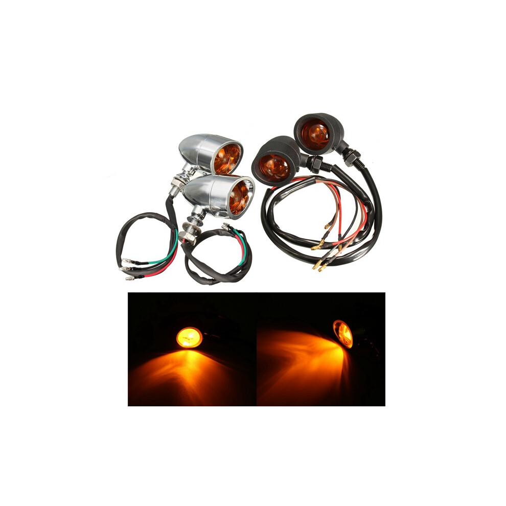 New Pair Turn Signals For Harley Cruiser Chopper Honda/Suzuki/Kawasaki/Yamaha Light 762179065081