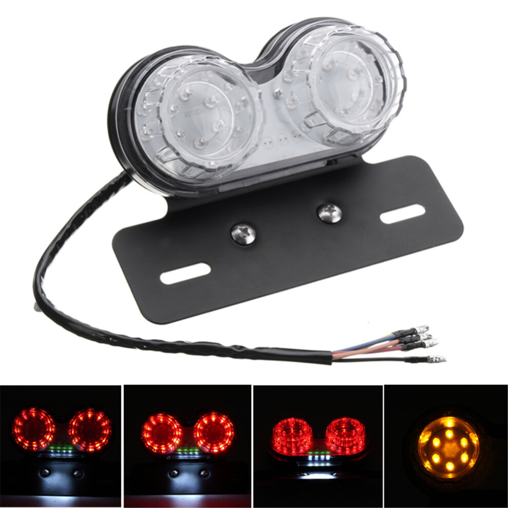 New License Plate Led Brake Dual Tail Turn Signal S For Bobber Cafe Atv Chopper Light 762179067221