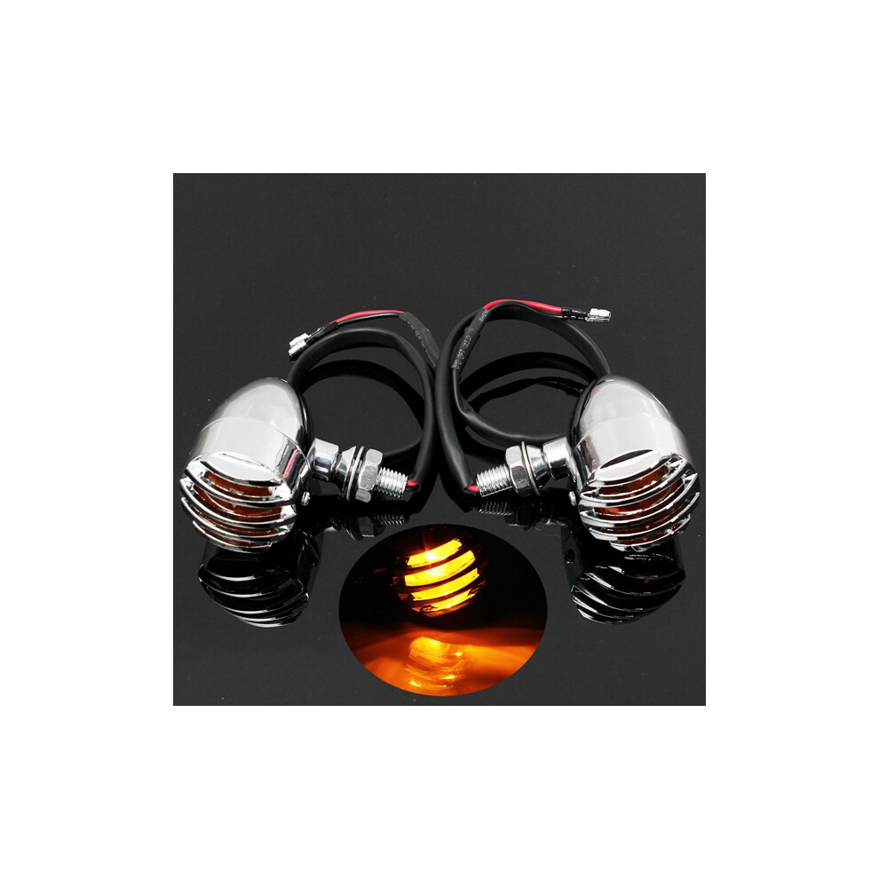 New 1Pair Turn Signal Blinker For Harley Chopper Sportster Amber/Light 762179071761