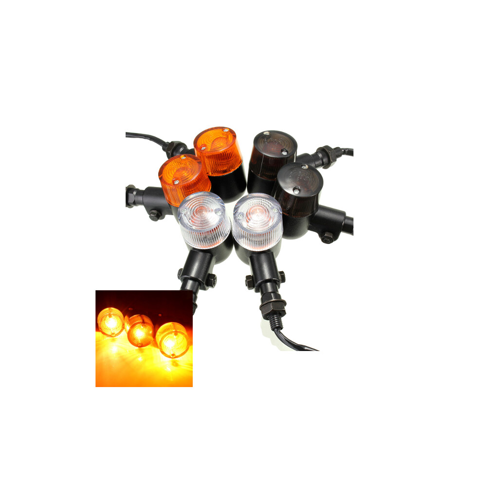 New Emark Universal 12V Alloy Motorcycle Turn Signal Indicators 3 Len Color Amber/Light 762179073963