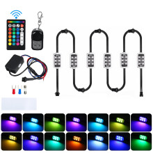 Uusi 6 KPL auton moottoripyörä ATV nauha RGB LED kaukosäädin alla hohde Neo monivärinen valokitti