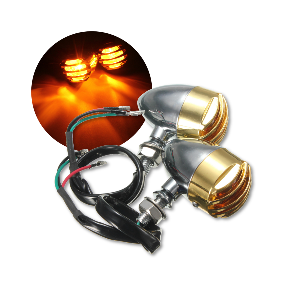 New Motorcycle Bullet Turn Signal Blinker Indicator For Harley Honda Yamaha Light/Amber 762179077527