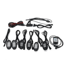 Uusi 6 kappaleen LED RGB off-road kiviä valaiseva alustan valo Bluetooth-kontrollilla Jeepille kuorma-autolle moottoripyörälle ja veneelle