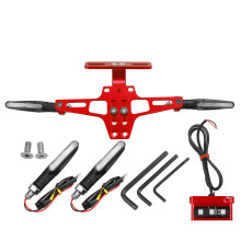 Nuova lampada per targa con LED fluente da 12V per moto, indicatori di direzione, luce posteriore e luce freno.
