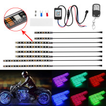 Neues 8-teiliges Motorrad Bluetooth App LED Lichtstreifen-Kit mit Fernbedienung blinkende Lampe