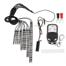 Nueva tira de luces de neón LED SMD 5050 de 12 piezas control remoto de 24 colores luces de resplandor tira decorativa para motocicleta y auto