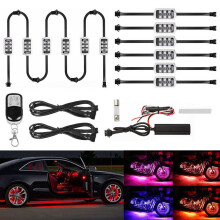 Uusi 12 kappaleen moottoripyörä ATV RGB LED neon-alivalo valaistussarja langaton kaukosäädin