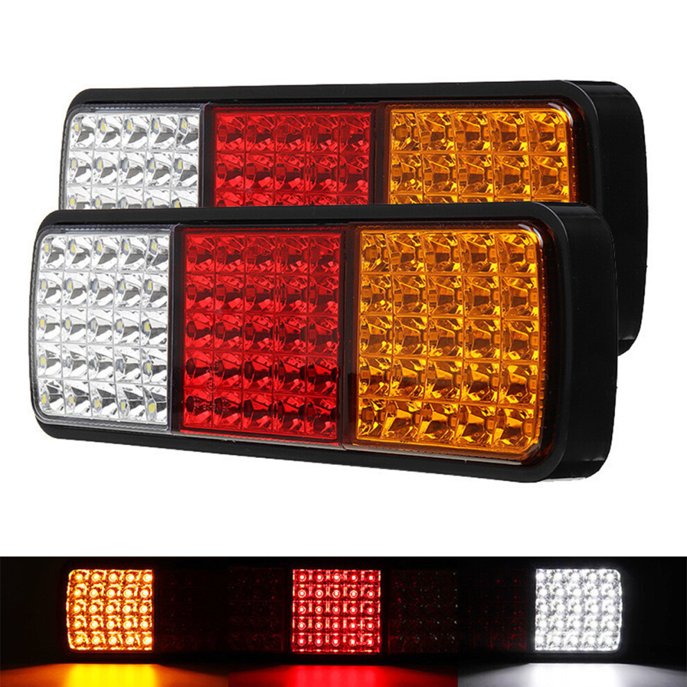 New 2Pcs 75 Led Truck Tail Trailer Brake Running Turn Signal Reverse Boat Indicator Truck Caravan Lamp Light 762179086987