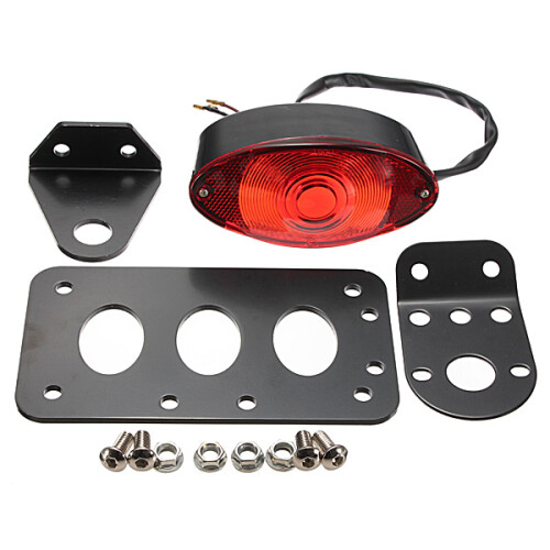 New 12V SidE-mount License Plate Frame Bracket Tail Light for Harley