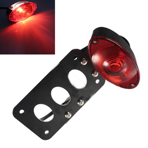 New 12V SidE-mount License Plate Frame Bracket Tail Light for Harley 2