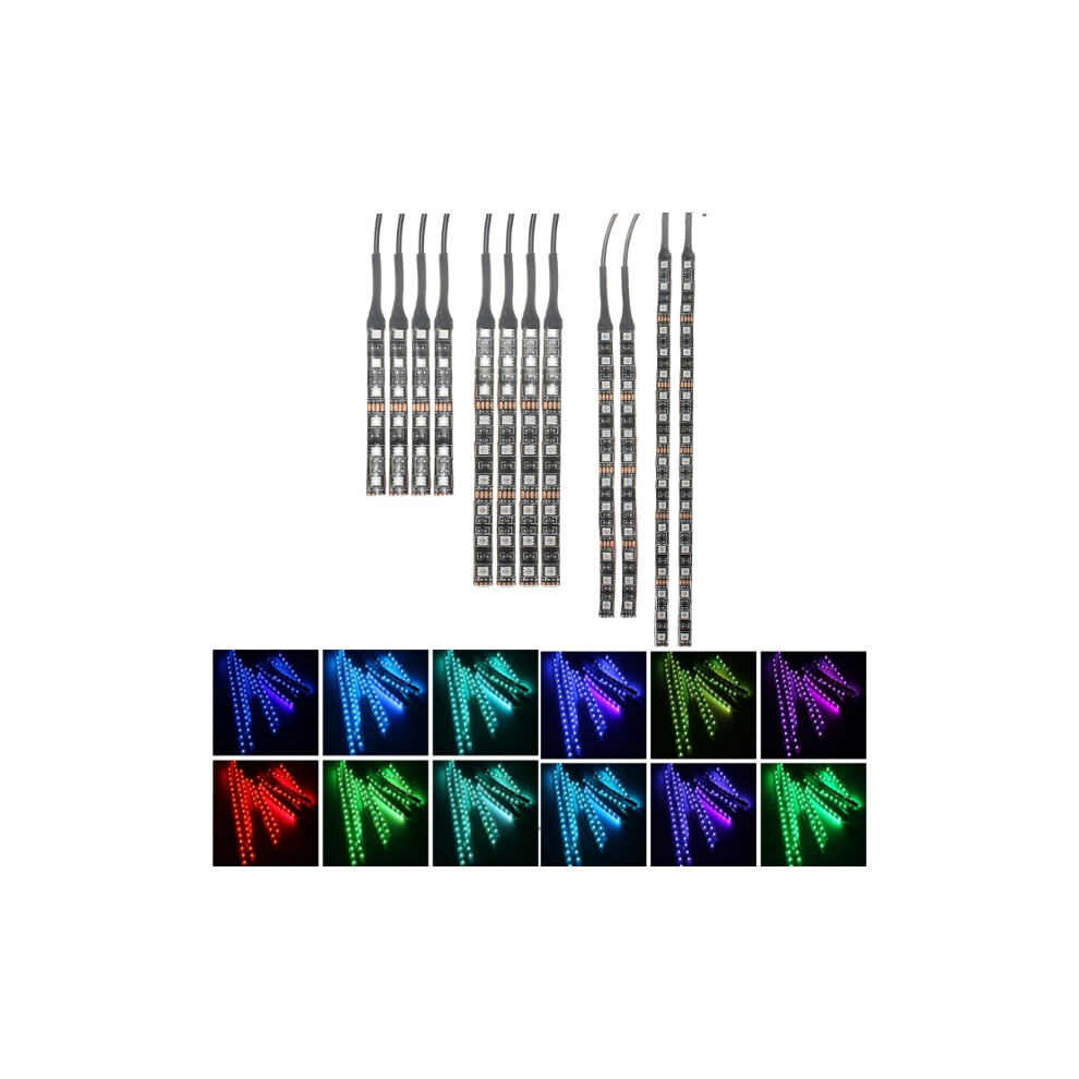 New 12Pcs 18Colors Atmosphere Rgb Smd 5050 Led Strip Flexible Motorcycle Light 762179090908