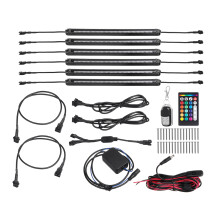 Nuevo conjunto de 6 piezas impermeables con 18 LED SMD 5050 tira de luz LED para motocicleta y coche iluminación ambiental RGB decoración de b