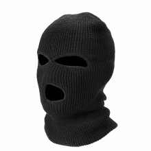 Nieuwe 3-gats Fiets Full Face Mask Helm Ski Nek Zon UV Bescherming Buiten Zwart