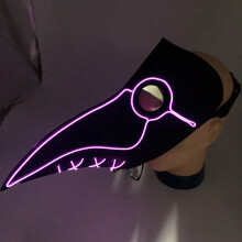 Neue Woodpecker LED Doktor Pestmaske LED Beleuchtung Glühen Halloween Maske Cosplay