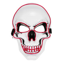 Nuova maschera LED luminosa di Halloween con filo EL, maschera teschio che brilla, regali per feste di cosplay