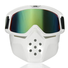Nieuwe Afneembare Modulaire Gezichtsmaskerbescherming Goggles Motorhelm Groene Lens