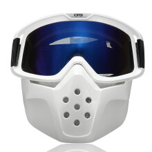 Nuevo casco modular con máscara facial gafas desmontables escudo para motocicleta lente azul