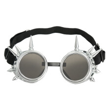 Neue Mode Silber Steampunk Schutzbrille Stachel Burning Man Kostüm Cosplay Gothic Punk