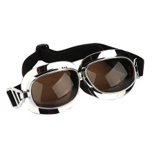 Nuevo casco de motocicleta gafas para scooter marco plateado lente marrón oscuro