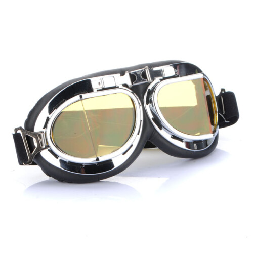 Neuer Motorrad Roller Helm Brille Silberner Rahmen Pilot Stil 2