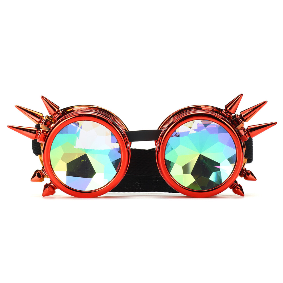 Retro Kaleidoscope Sunglasses Welding Round Fashion Unique Goggles Punk Eye Wear