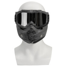 Neue abnehmbare modulare Maskenschildbrille Vollgesichtsschutz für Motorradhelm Silber Klar
