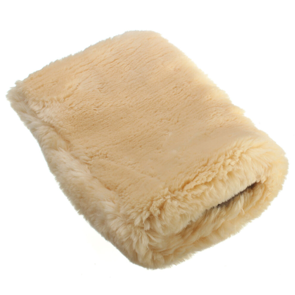 24X16cm Motor Auto Home Clean Washing Glove Buffing Polishing Mitt Lambswool Wool 762179032366