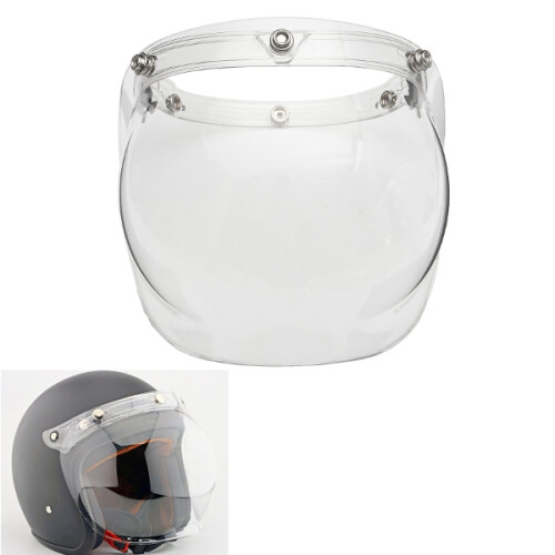 Maschera facciale con visiera trasparente e base per casco aperto vintage Bubble Shield 1