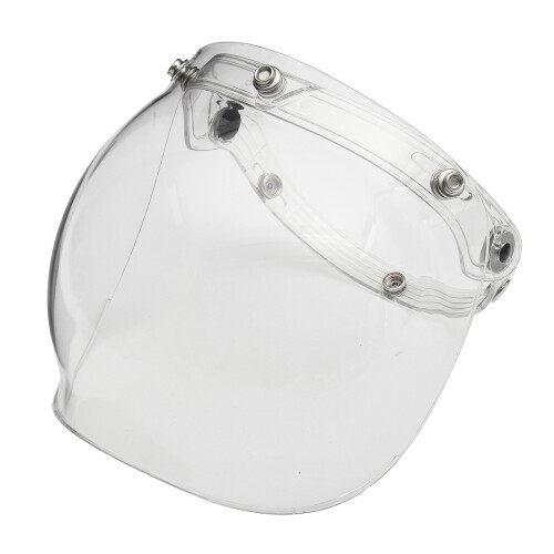 Maschera facciale con visiera trasparente e base per casco aperto vintage Bubble Shield 2