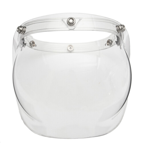 Maschera facciale con visiera trasparente e base per casco aperto vintage Bubble Shield