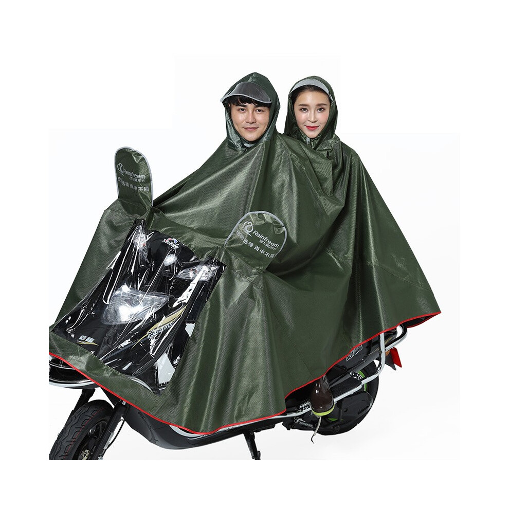New Double Motorcycle Scooter Men Women Rain Coat With Clear Visor Electric Bike 4XL 762179088769
