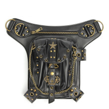 Neue Steampunk Taillen-Leder-Tasche Hüftholster Geldbörse Vintage Beutel Gürtel Punk Lokomotive Tasche