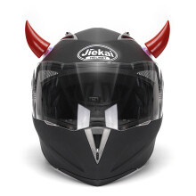 Neue rote Motorradhelm Kopfbedeckung Zubehör Saugnäpfe Hörner Dekoration