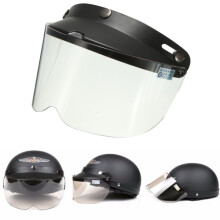 Nuevo casco universal de motocicleta con visor abatible modelo transparente botón lente de viento protección UV 7. 9  5. 7 pulgadas